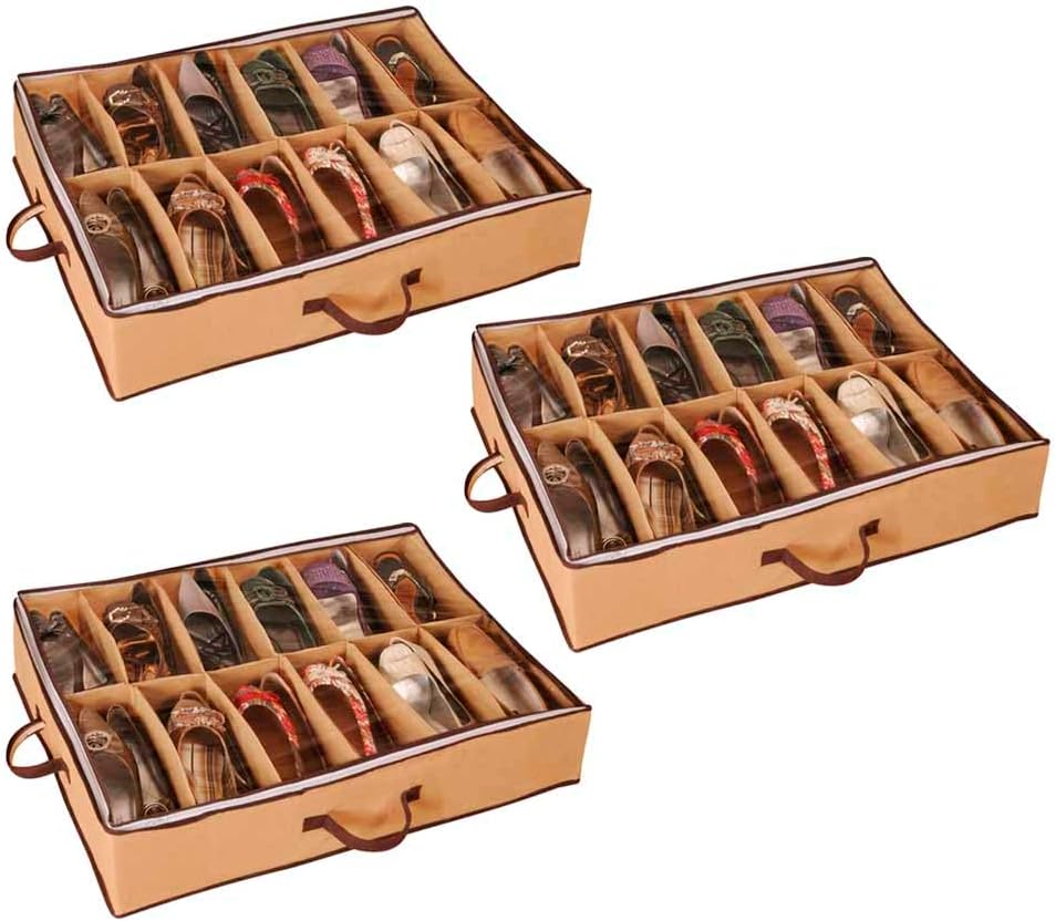 Kit 3 Sapateira Organizador Flexivel De Chao Sapato 12 Pares