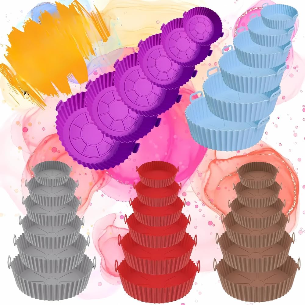 Kit 6 Formas De Silicone Premium Para Air Fryer Fritadeira