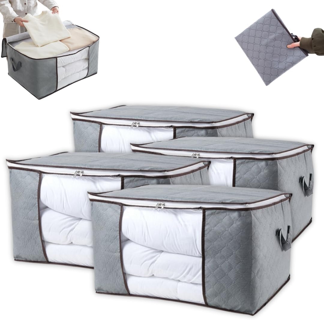 Kit C4 Bolsas Organizadoras Multiuso CZiper Visor Transparente Tecido Premium
