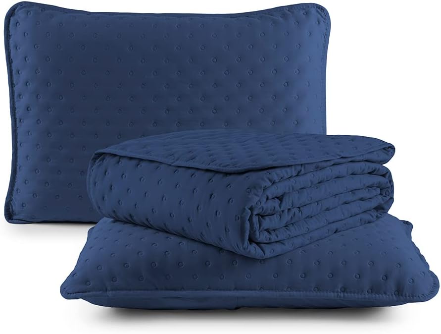 Kit Cobre Leito Colcha Queen 3 Pecas Matelado Dots Dupla