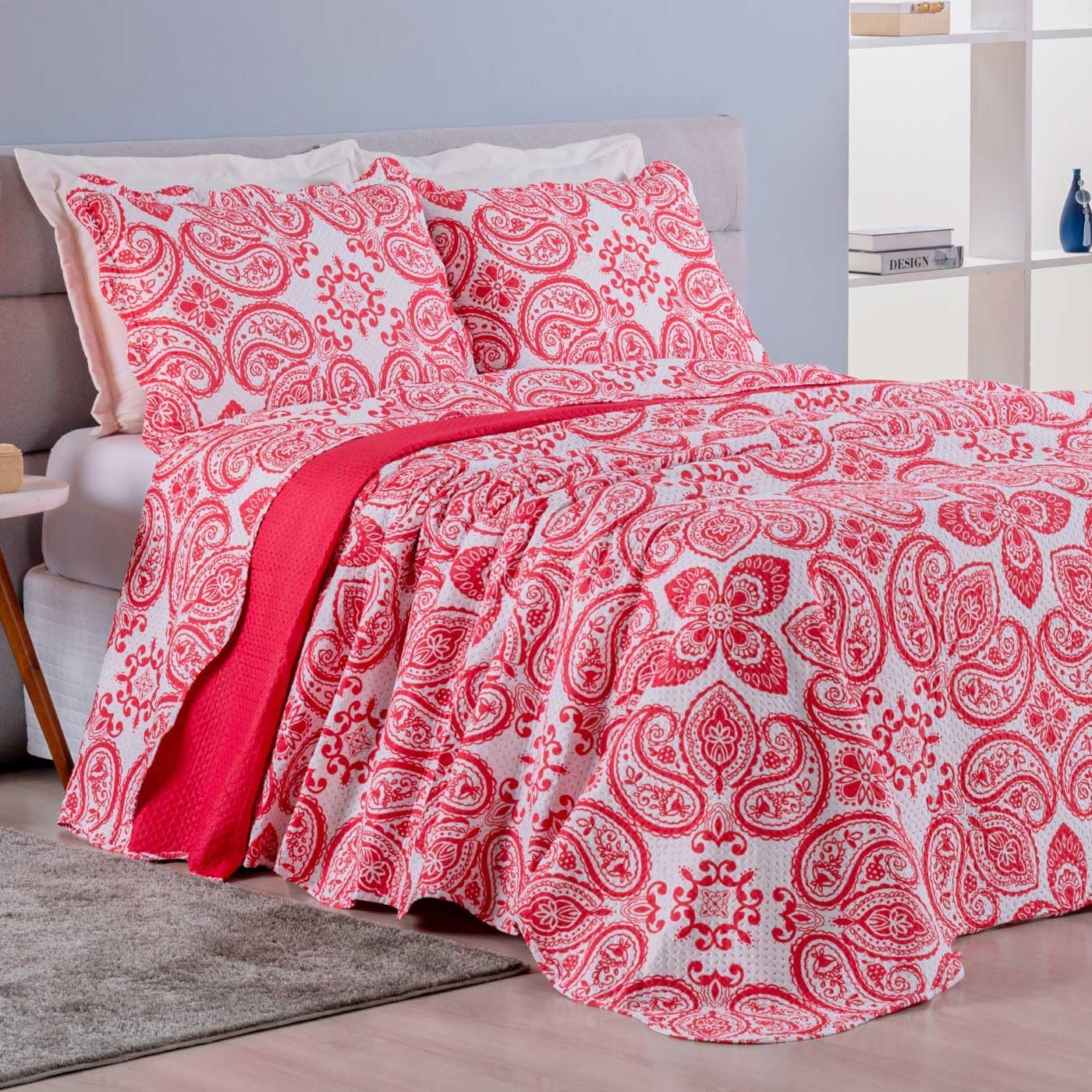 Kit Colcha Cobre Leito Cama Queen Conjunto com 3 pecas
