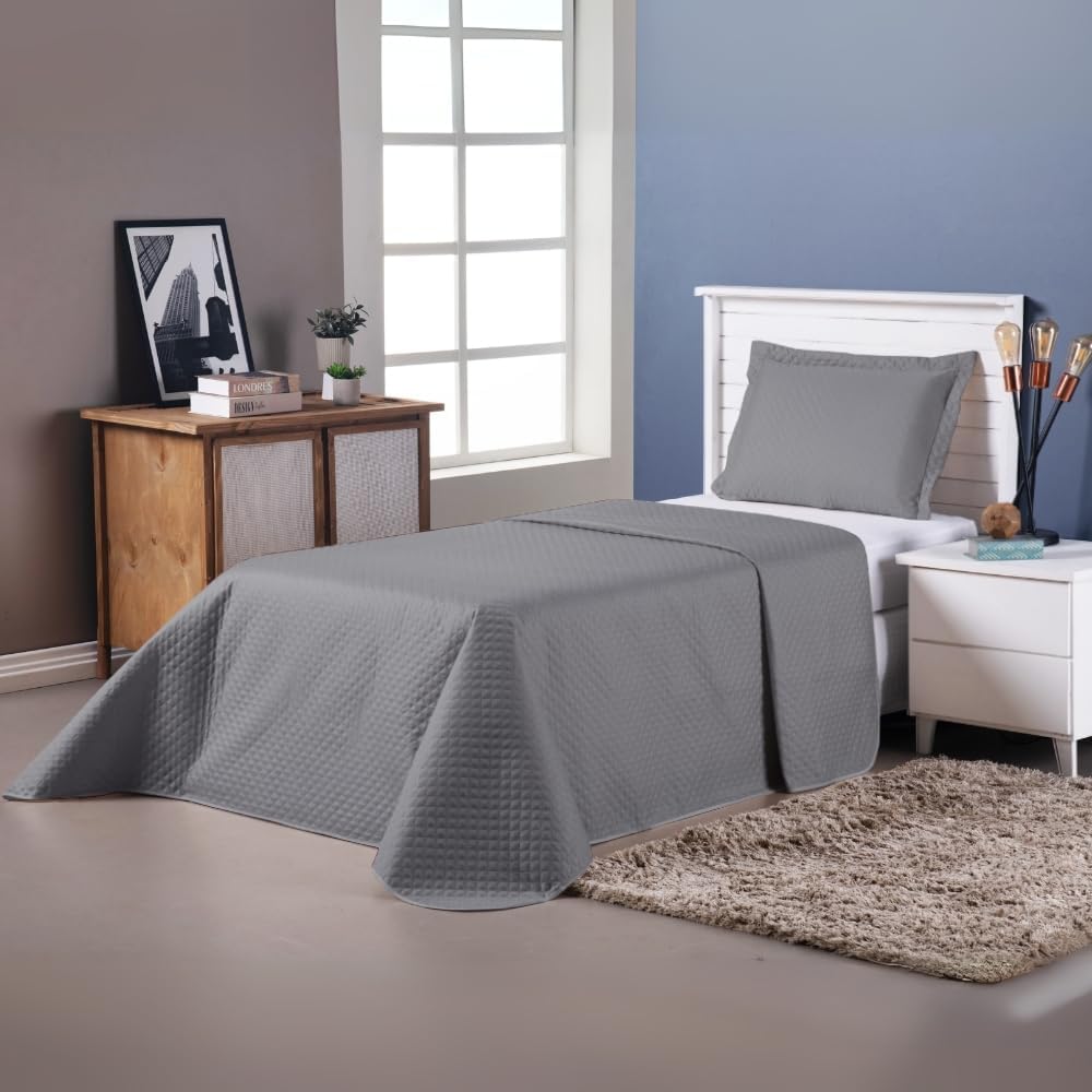 Kit Colcha Solteiro 02 Pecas Matelado Cama Box Masculino e