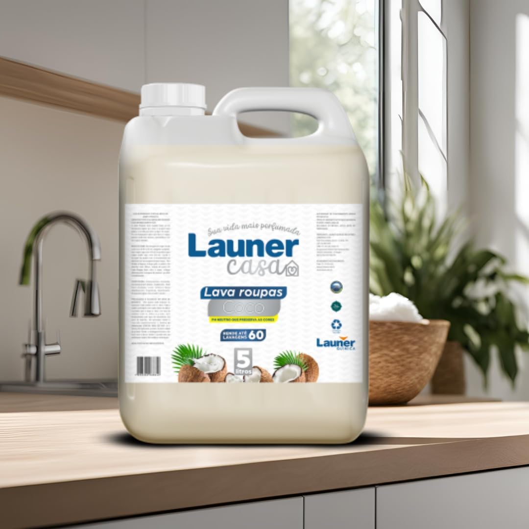 Lava Roupas Coco Launer Casa Limpeza Eficaz Protege Fibras Maciez