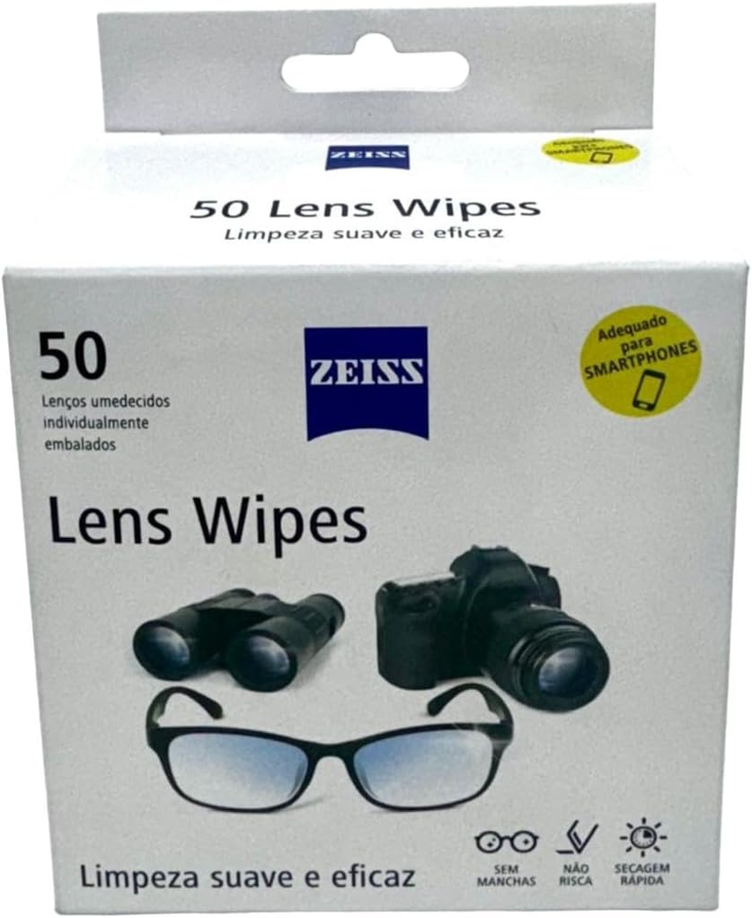 Lencos de limpeza de oculos zeiss lens wipes 50 pre