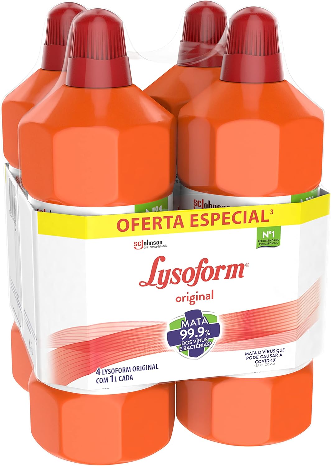 Lysoform Original Desinfetante Liquido Limpeza Pesada e Eficiente 4 Unidades