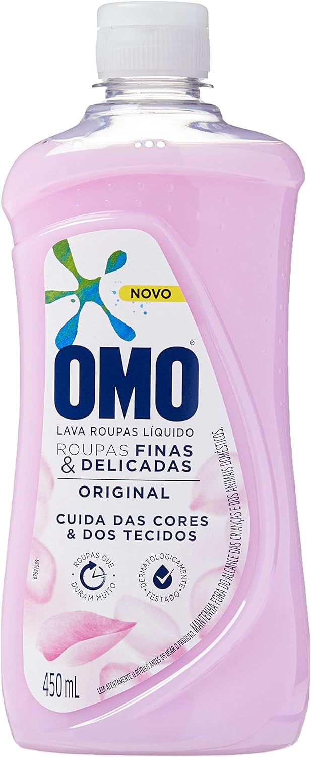 OMO Lava Roupas Liquido Roupas Finas E Delicadas Original Frasco 450Ml