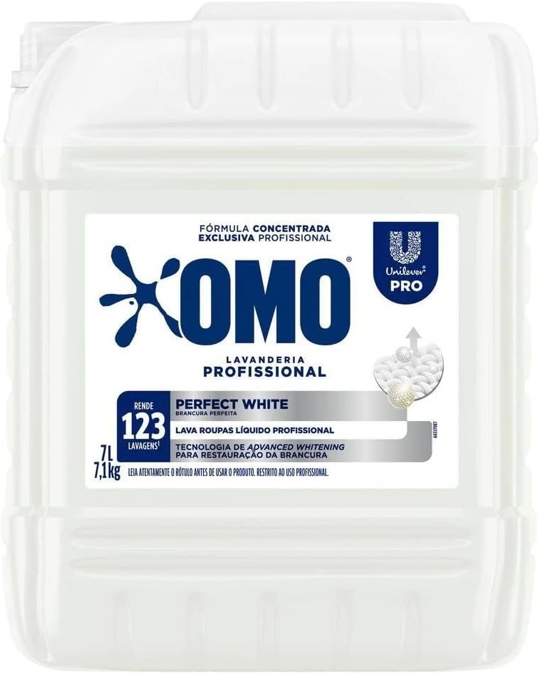 OMO Lavanderia Profissional Perfect White Sabao Liquido Concentrado 7L Restaurador