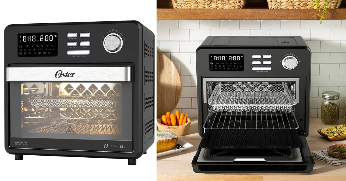 Surpreenda-se com o Oster Forno e Fryer 15L Multifunções Compact 10 em 1
