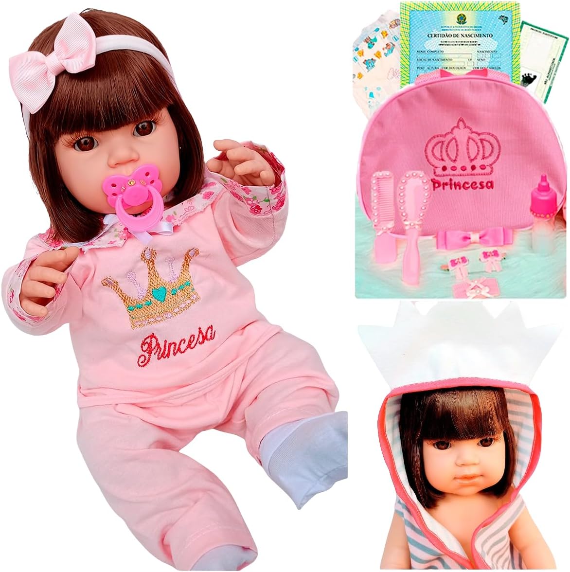 Tipo Boneca Bebe Baby Real Reborn Realista Bolsa 28