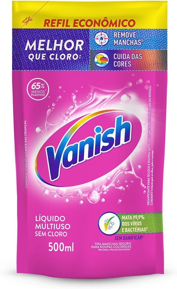 Tira Manchas Vanish Liquido Multiuso para roupas coloridas Refil Economico