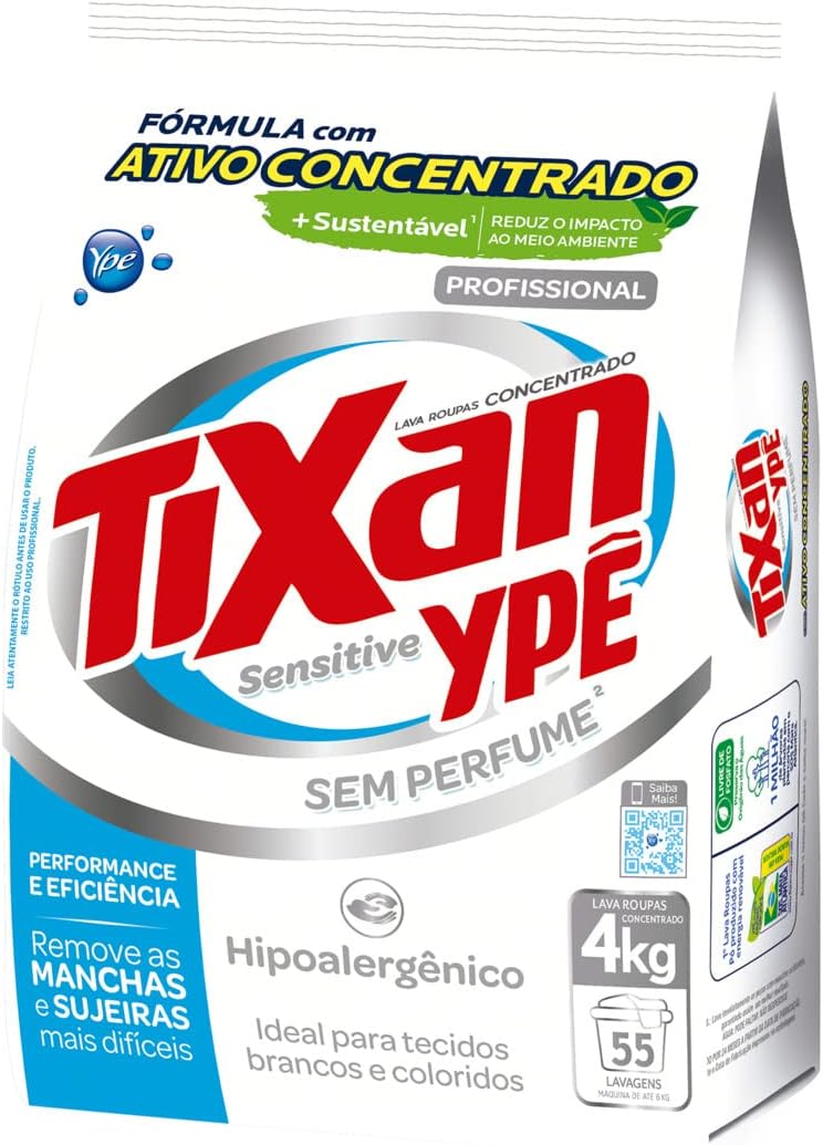 Ype Lava Roupas em Po Tixan Sensitive Sache 4Kg