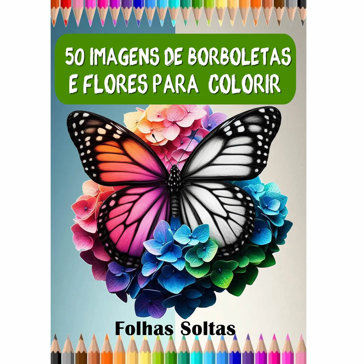 50 Imagens para colorir tema borboletas e flores