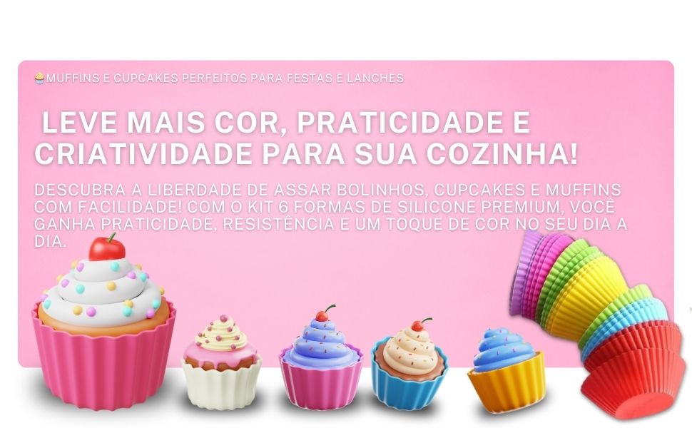 formas de silicone, forma para cupcake, forminhas de silicone, forma de muffin