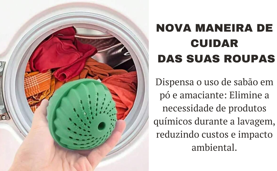 bola magica ecológica para lavar roupas