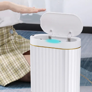 Lixeira 7 litros automática com bateria recarregável e sensor inteligente de aproximação para abrir