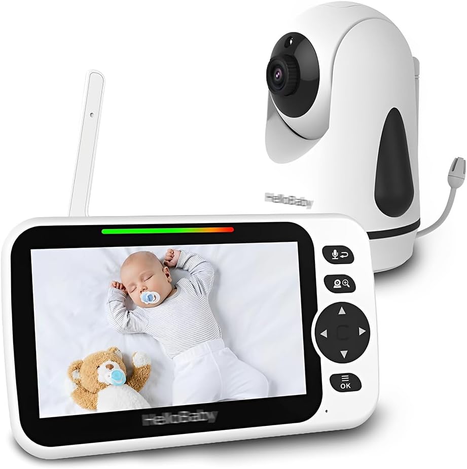 Baba Eletronica Monitor Bebe Tela 5 pol Branco