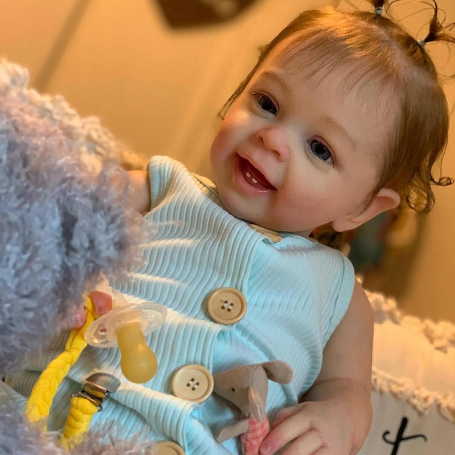 Brastoy Bebe Reborn Silicone de Boneca Realista Pintada Menina Sorrisos