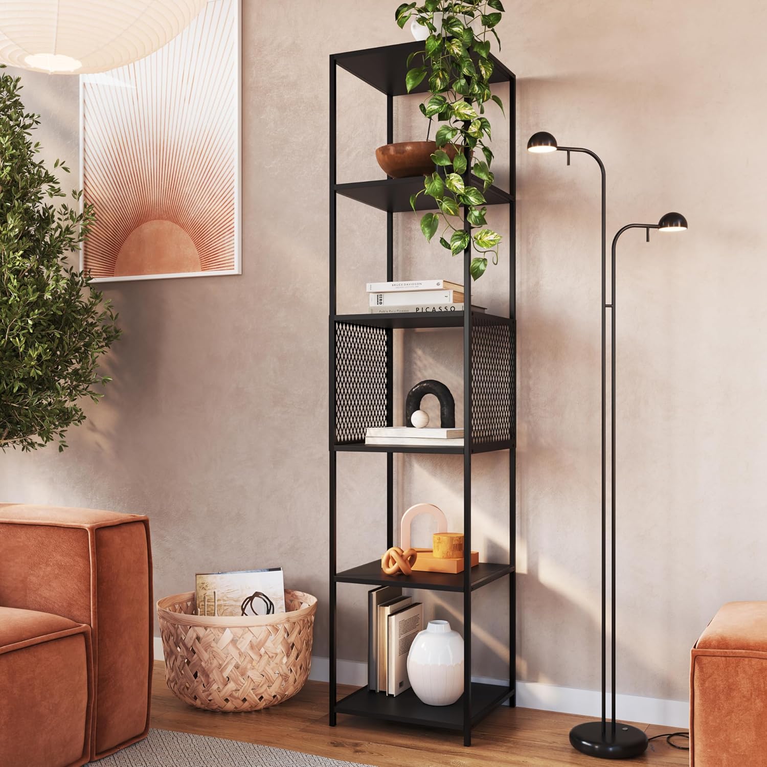 ESTANTE INDUSTRIAL ALTA P1023 PRETO