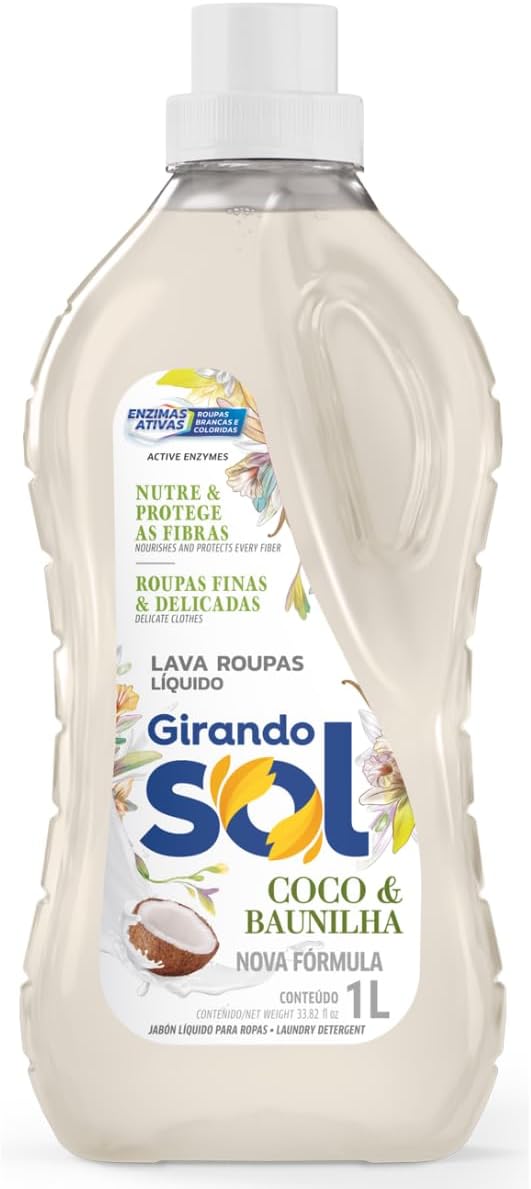 Girando Sol Lava Roupas Liquido Hipoalergenico 1L Cor Branco