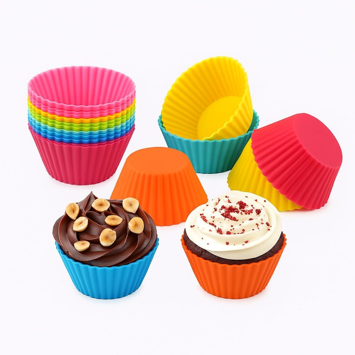 Jogo de Formas De Silicone Cupcake Muffin Forno Air Fryer