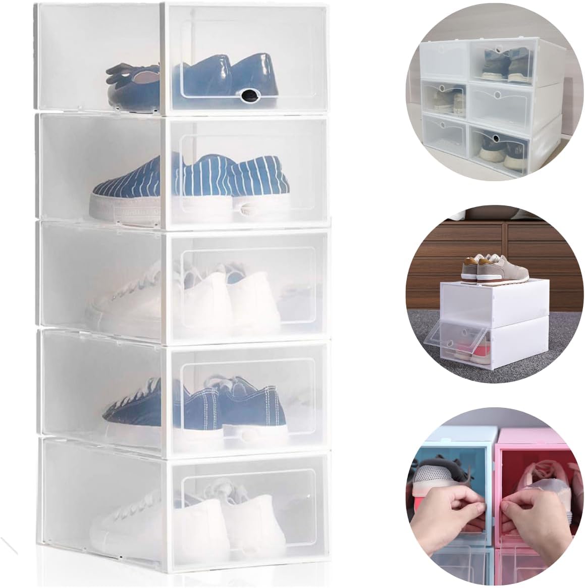 Kit 10 Caixas organizadora para guardar sapato sandalia chinelo empilhavel