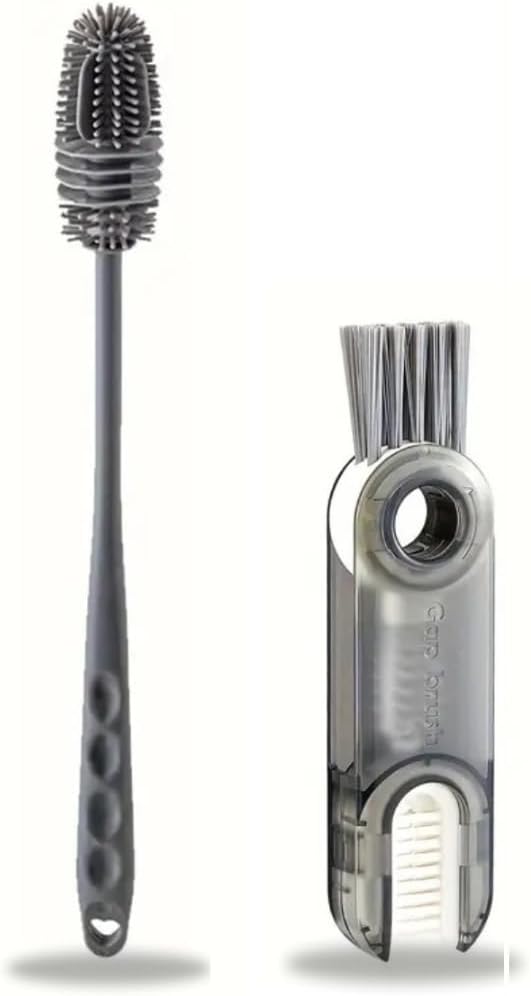 Kit 2 Escovas de Limpeza Multiuso para Mamadeiras Garrafas Termicas