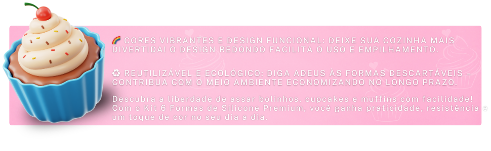 formas de silicone, forma para cupcake, forminhas de silicone, forma de muffin