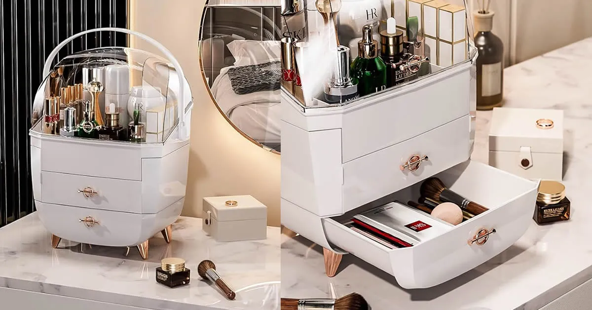 Organizador Acrílico de Maquiagem com Gavetas - Solução Completa para Cosméticos
