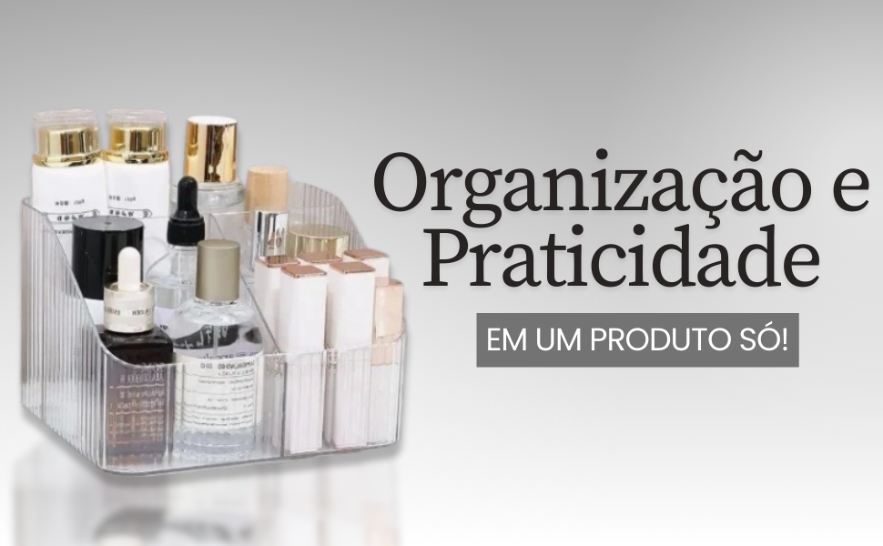 Organização e Praticidade; Organizador Multiuso 4 Divisões; Porta Cosmédicos