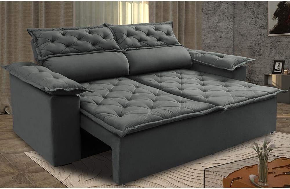 Sofa Retratil e Reclinavel Cama Inbox Compact 150m Tecido Suede