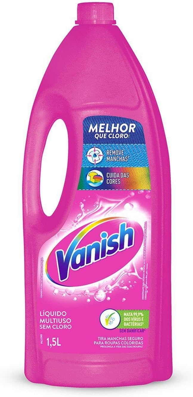 Vanish Tira Manchas Liquido Multiuso 1 5L Para Roupas Coloridas