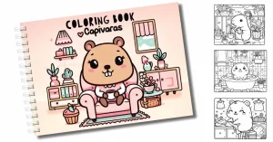 Veja como este livro de colorir capivara cute transforma momentos comuns