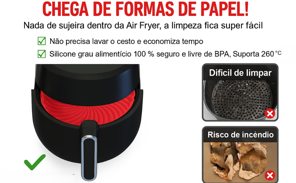 Formas de Papel, economize tempo, fácil de limpar