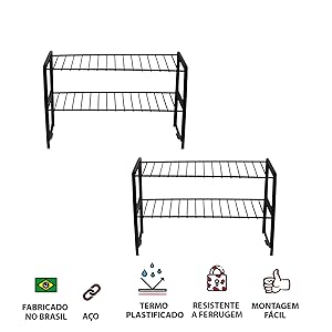 Combo com 2 Racks organizador de objetos grande