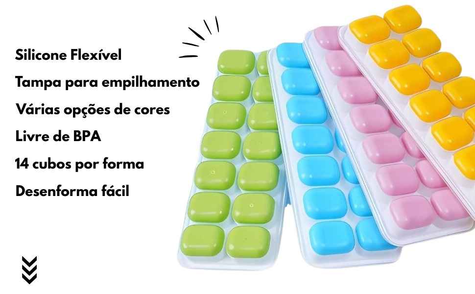 forma de gelo de silicone com tampa 4 unidades forminha para gelo desenforma facil