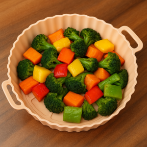Forma com legumes dentro