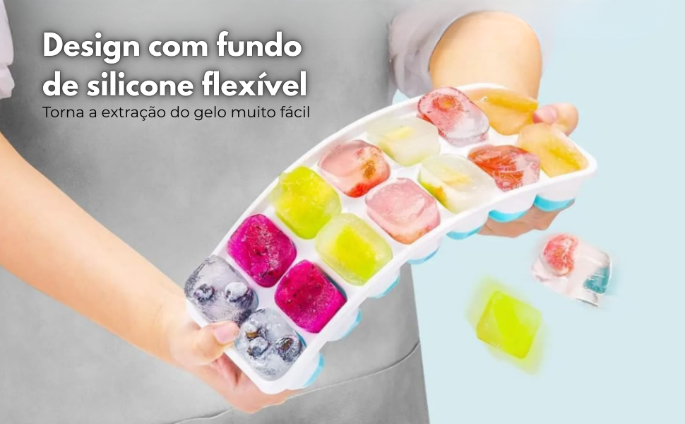 forma de gelo de silicone com tampa 4 unidades forminha para gelo desenforma facil