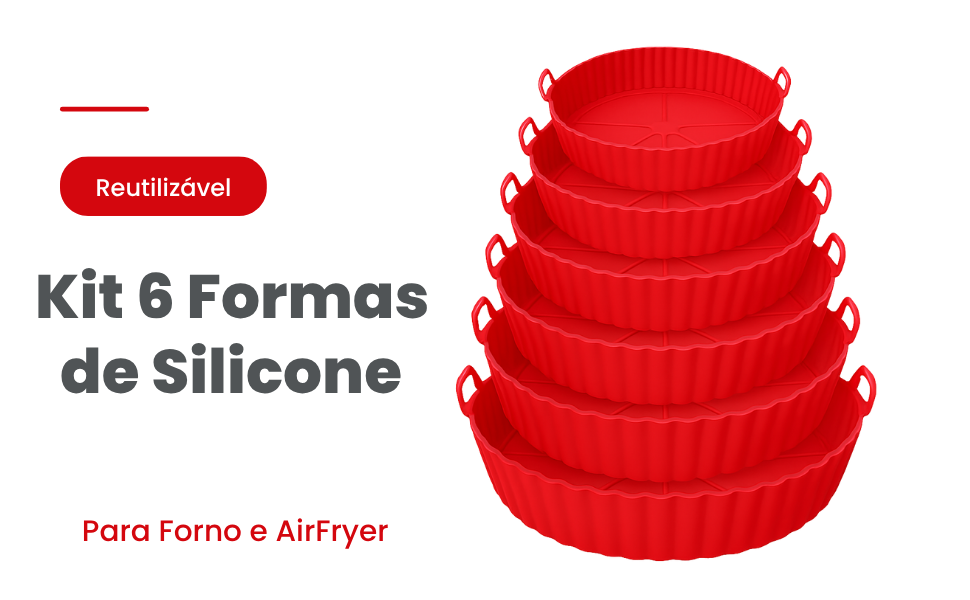 Kit de 6 formas airfryer em evidencia