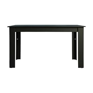 Mesa com tampo de madeira preta