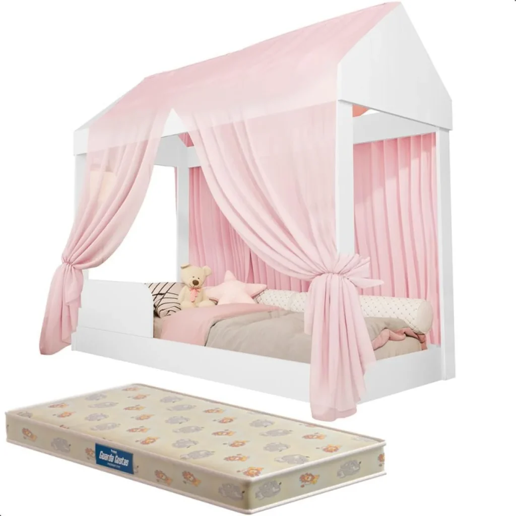 1762671611_Cama-Infantil-com-Colchao-e-Voal-Rosa-Montessoriana-Crystal